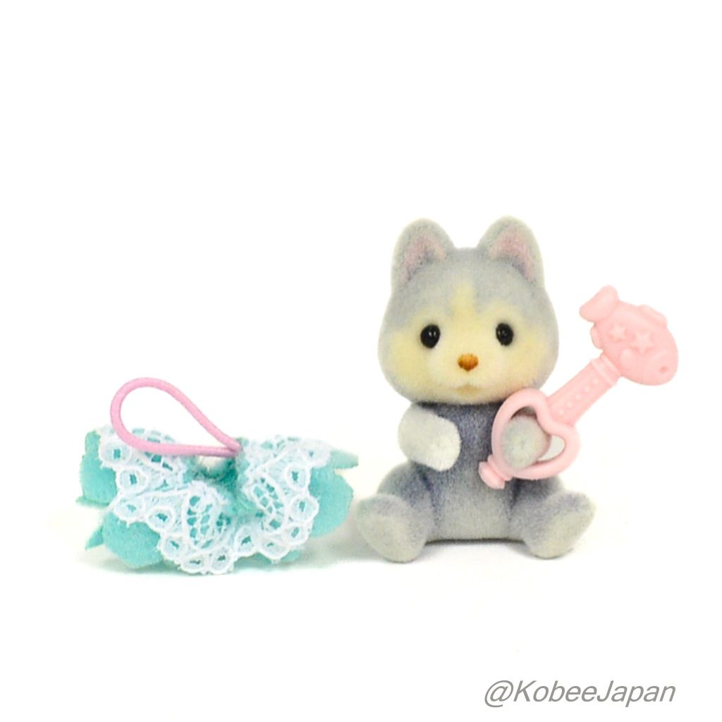 Baby Sea Friends Series Baby Husky With Fish Cane 2023 Sylvanian Families Calico Critters