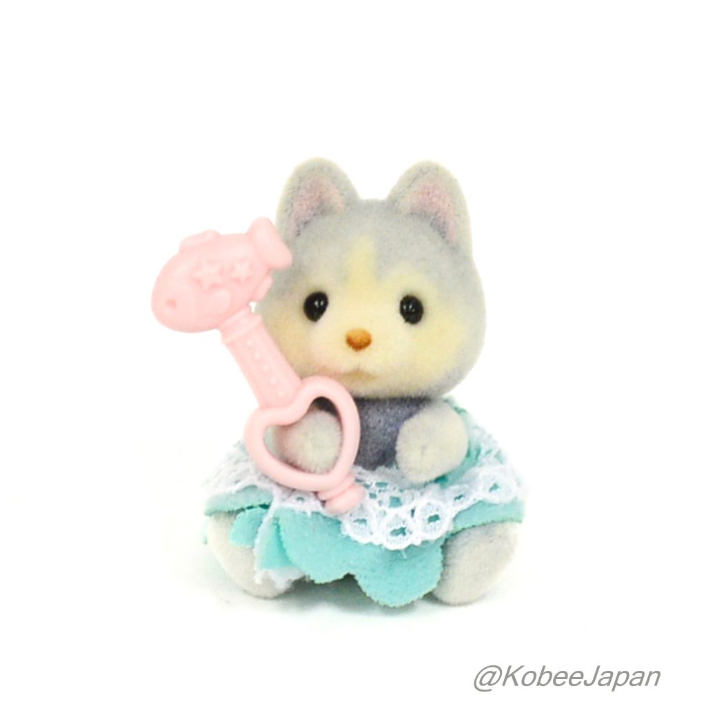 Baby Sea Friends Series Baby Husky With Fish Cane 2023 Sylvanian Families Calico Critters
