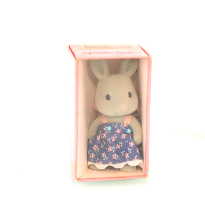 Sylvanian Families Vintage Gray Rabbit Baby U-15-380 1985 Calico Critters