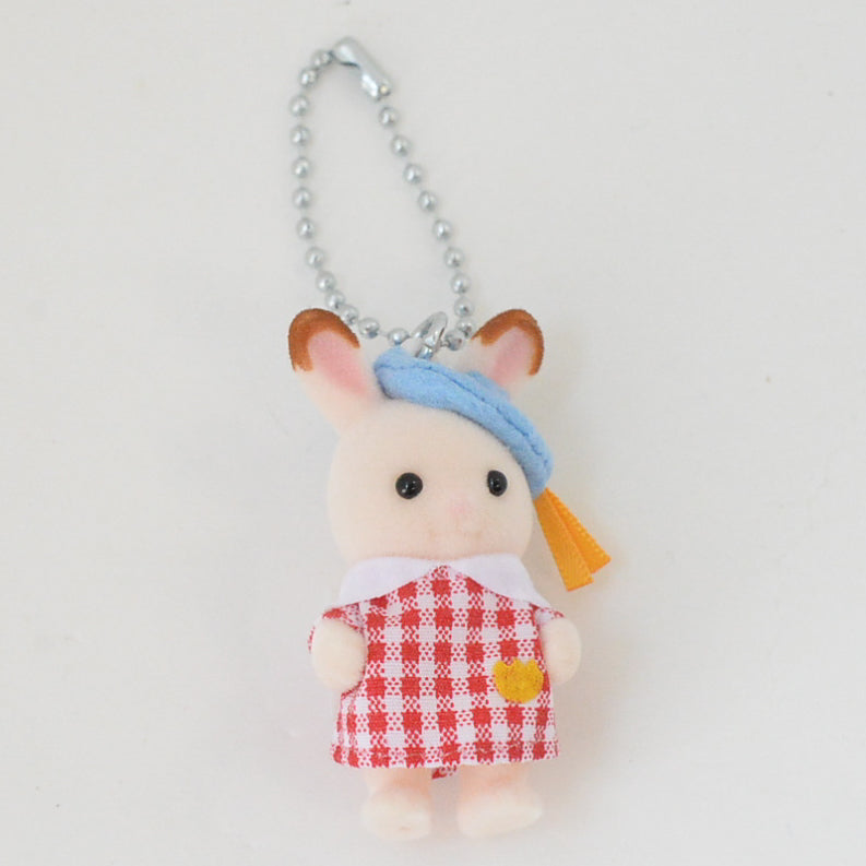 Key Chain Chocolate Rabbit Nursery Plaid Dress 5571 Sylvanian Families Calico Critters