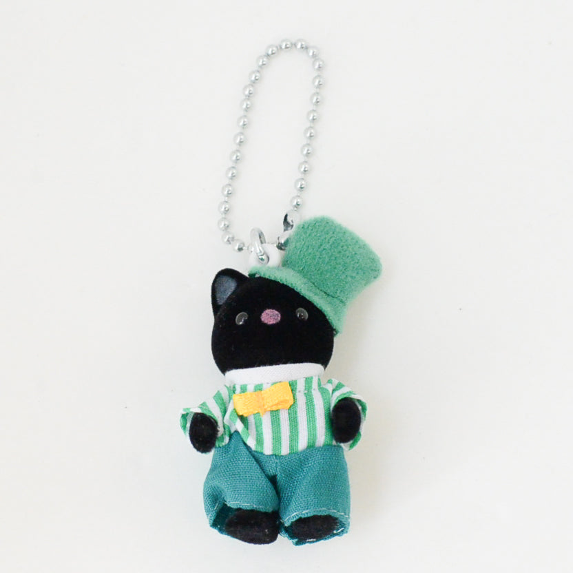 Key Chain Charcoal Cat Bow Tie 95751 Sylvanian Families Calico Critters