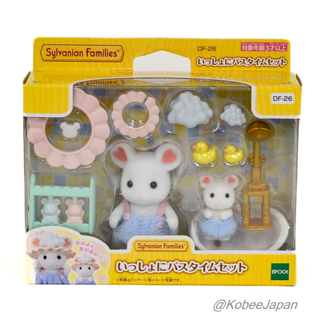 Bathtime Set Marshmallow Mouse 2024 DF-26 عائلات سيلفانيان كاليكو كريترز