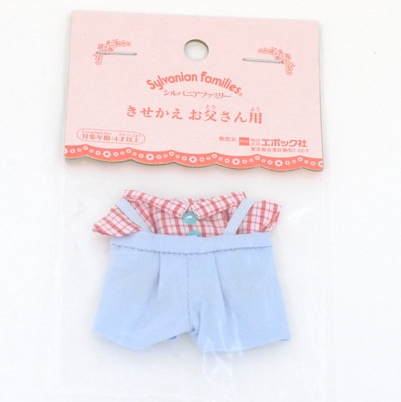 Light Blue Overall For Father Sylvanian Families Calico Critters