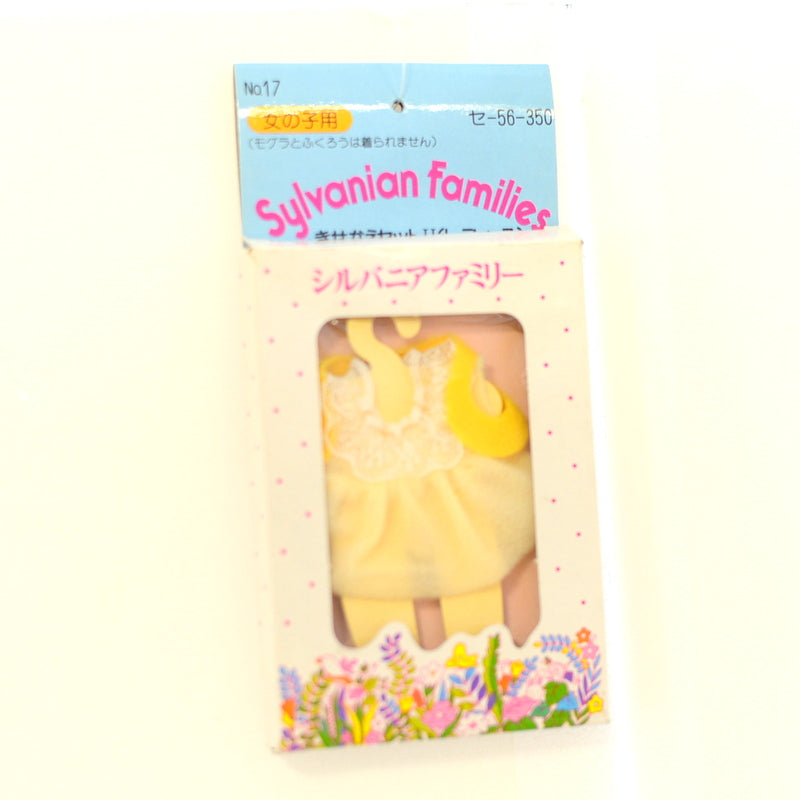 Ensemble de déguisement vintage n°17 Robe jaune Gilet SE-56-350 1985 Familles Sylvanian Calico Critters
