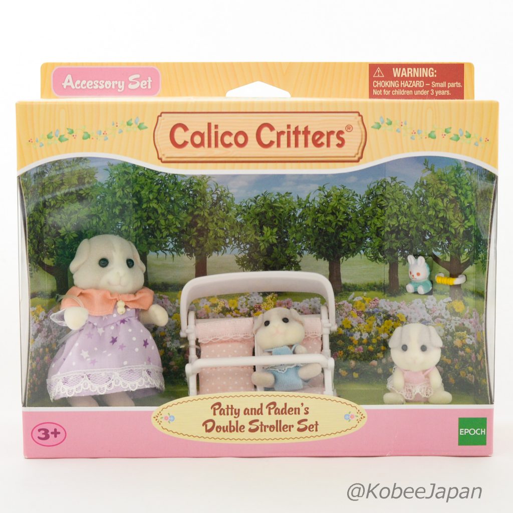 Guinea Pig Patty And Paden's Double Stroller Set Sylvanian Families Calico Critters