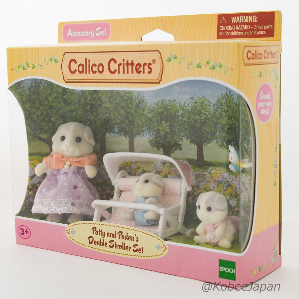 Guinea Pig Patty And Paden's Double Stroller Set Sylvanian Families Calico Critters