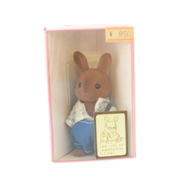 Vintage Brown Rabbit Grandfather U-06-950 1986 Sylvanian Families Calico Critters