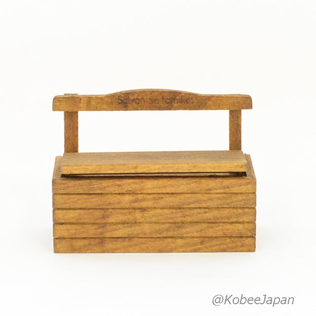 مقعد تخزين خشبي بتصميم الزمن القديم M-07 1986 عائلات سيلفانيان كاليكو كريترز