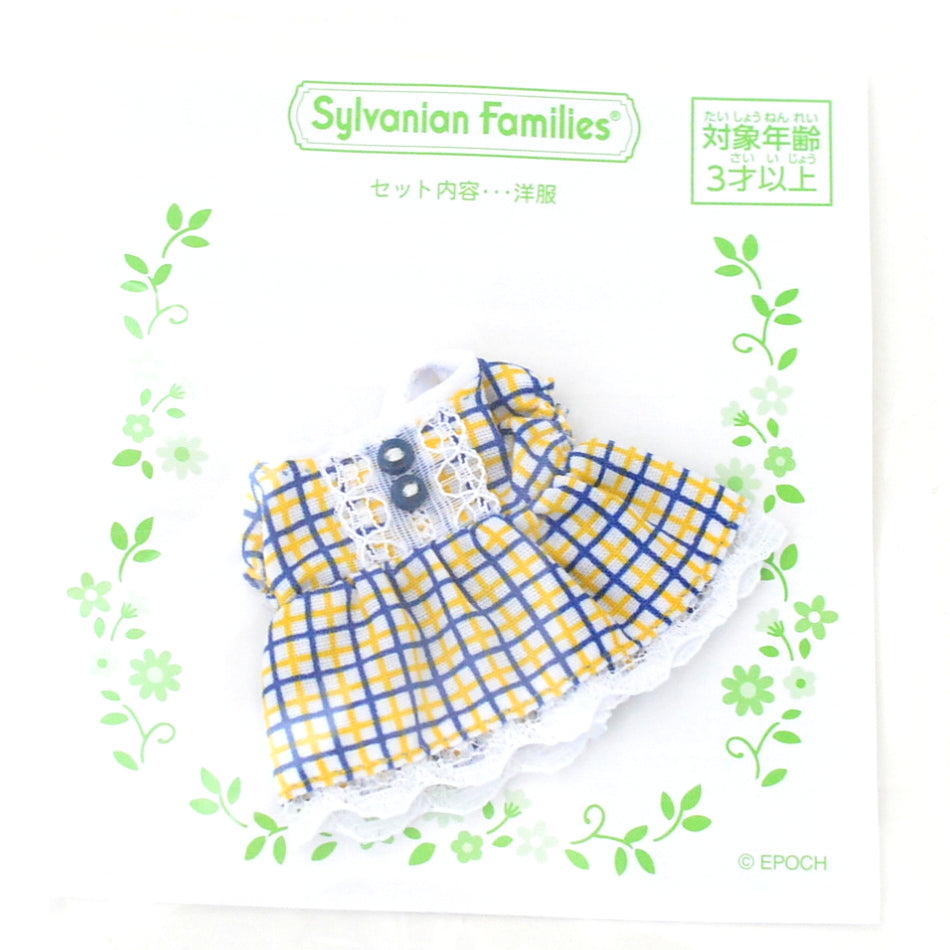 Forest Kitchen Dress Plaid Yellow/Blue 2022 Sylvanian Families Calico Critters
