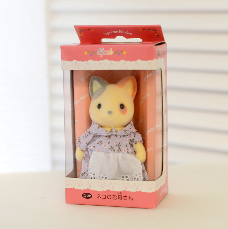Vintage Whiskers Spotted Cat Mother NI-32 1996 Sylvanian Families Calico Critters