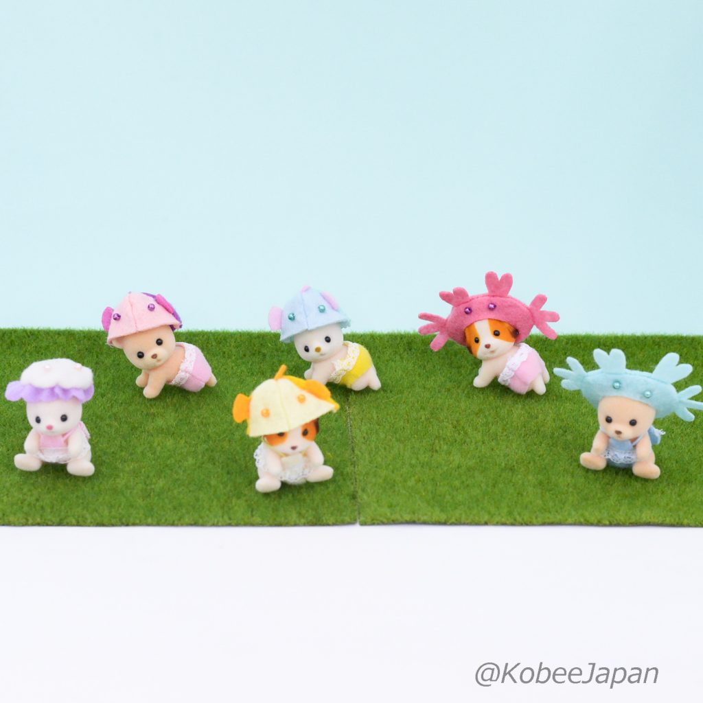 مجموعة كاملة من 6 شخصيات Baby Aqua Parade 2022 عائلات سيلفانيان كاليكو كريترز