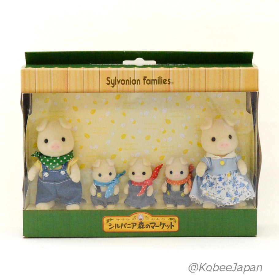 Famille de cochons Forest Market avec triplés 2007 Sylvanian Families Calico Critters