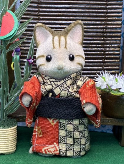 Yukata for Father Orange Handmade