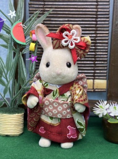 Yukata for Girl Red Handmade
