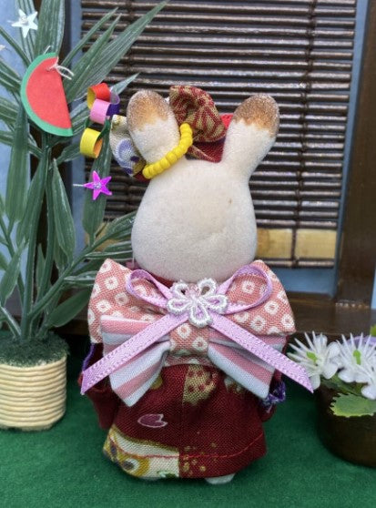 Yukata for Girl Red Handmade
