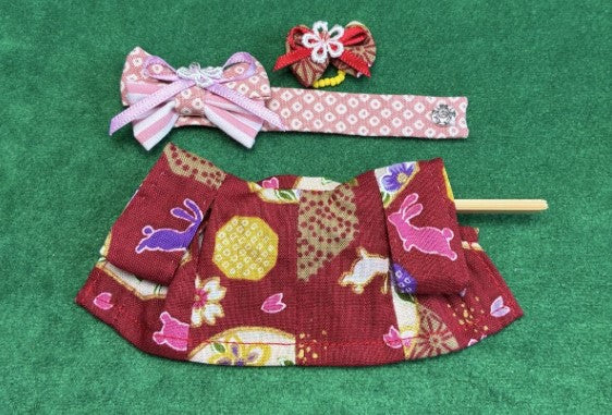 Yukata for Girl Red Handmade