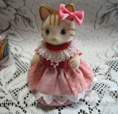 Red Dot Overskirt Dress Handmade