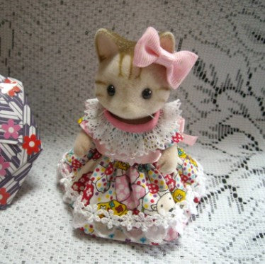 Pink Colorful Dot Pretty Dress Handmade