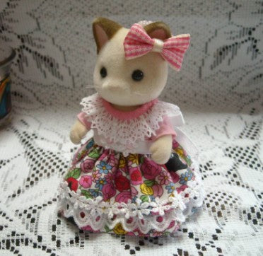 Pink Flower Dress Handmade