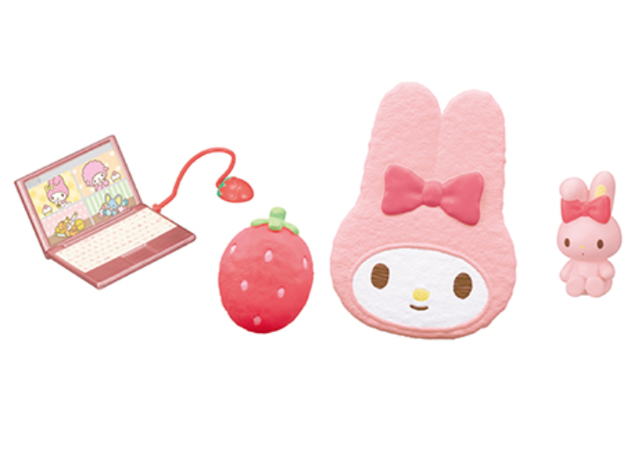 Chambre de My Melody avec fraise pour maison de poupée miniature n° 7 Re-ment 2021