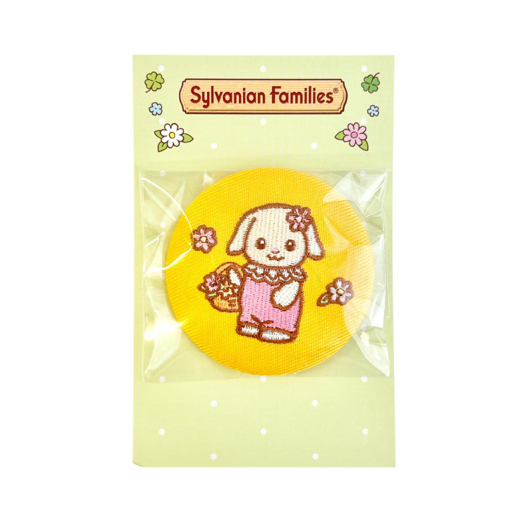 Badge épinglette brodée 40e anniversaire Flora Lapin Bébé 2025 Familles Sylvanian Calico Critters