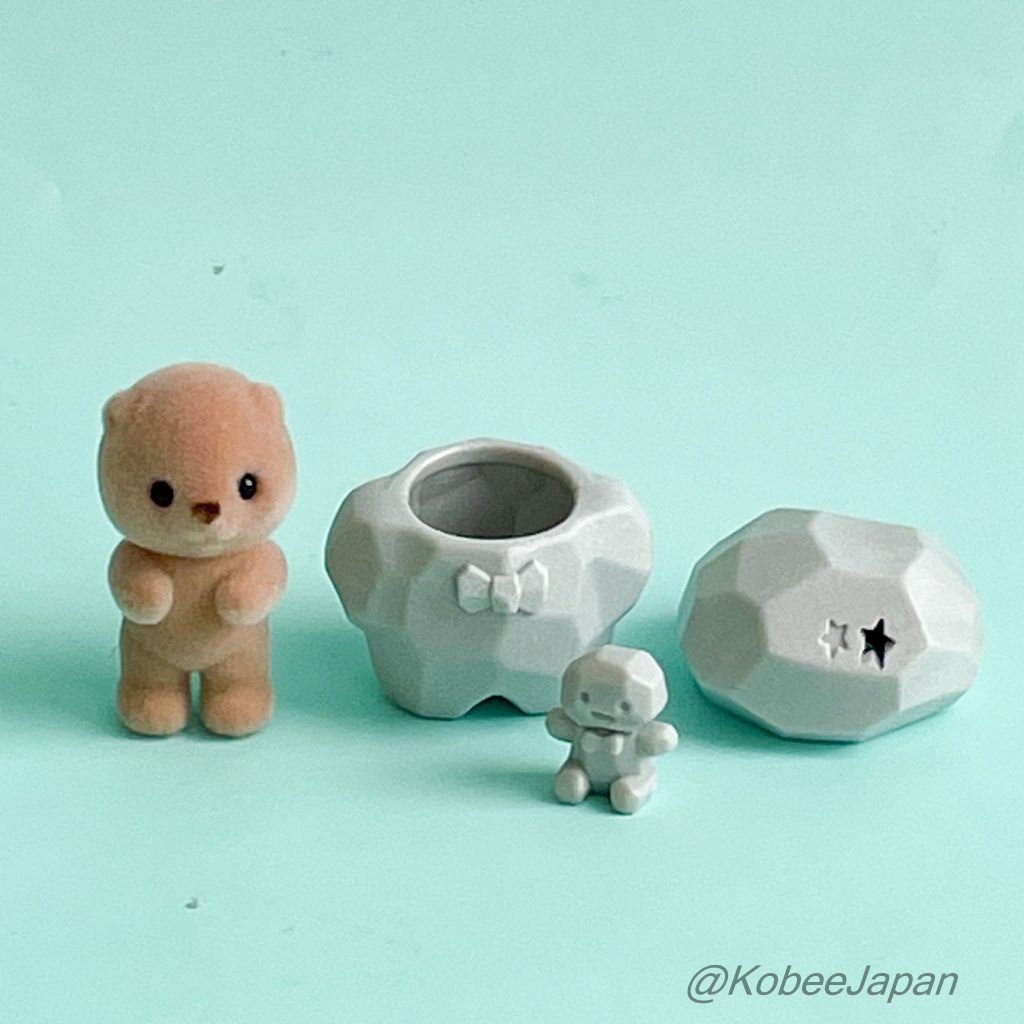 Fairy Forest Friends Series Sea Otter Tiny Baby with Rock Costume and Rock Friend 2025 Sylvanian Families Calico Critters