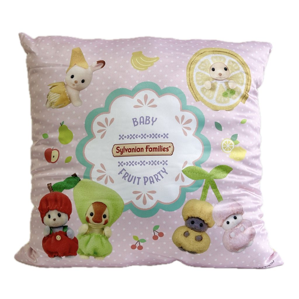 Coussin carré 43cm Fête des fruits pour bébé Familles Sylvanian Calico Critters