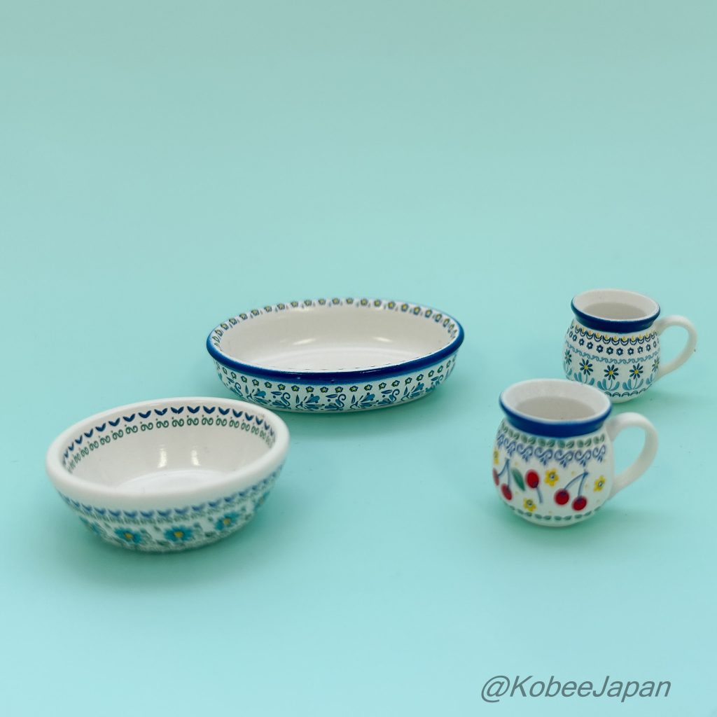 Collection de vaisselle 6 style polonais pour maison de poupée Re-ment