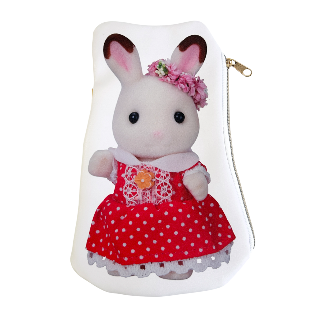 40th Anniversary Exhibition Limited Chocolate Rabbit Girl Die-Cut Pouch Sylvanian Families Calico Critters