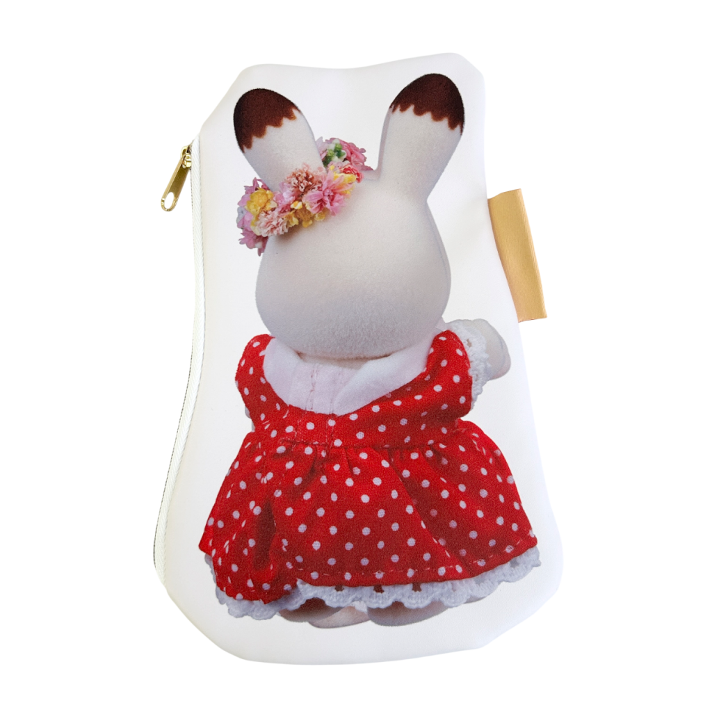 40th Anniversary Exhibition Limited Chocolate Rabbit Girl Die-Cut Pouch Sylvanian Families Calico Critters