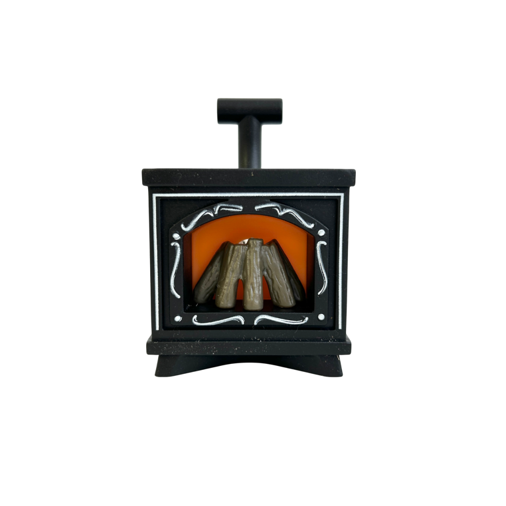 Chimenea negra con luz