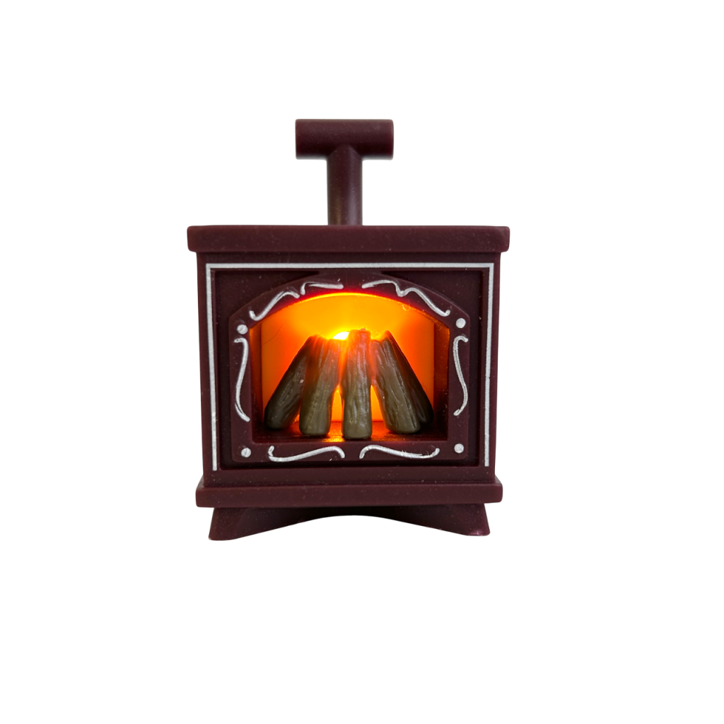 Light-Up Fireplace Brown