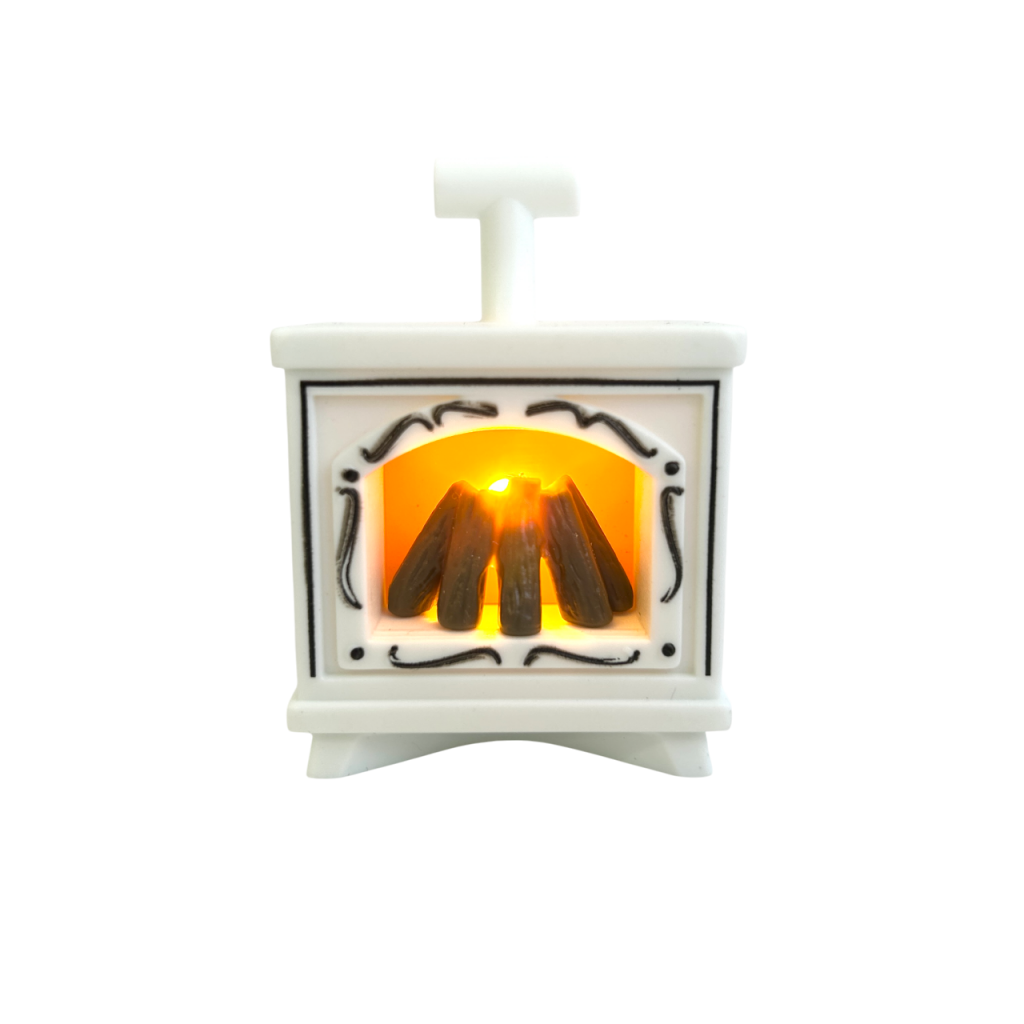Chimenea blanca iluminada
