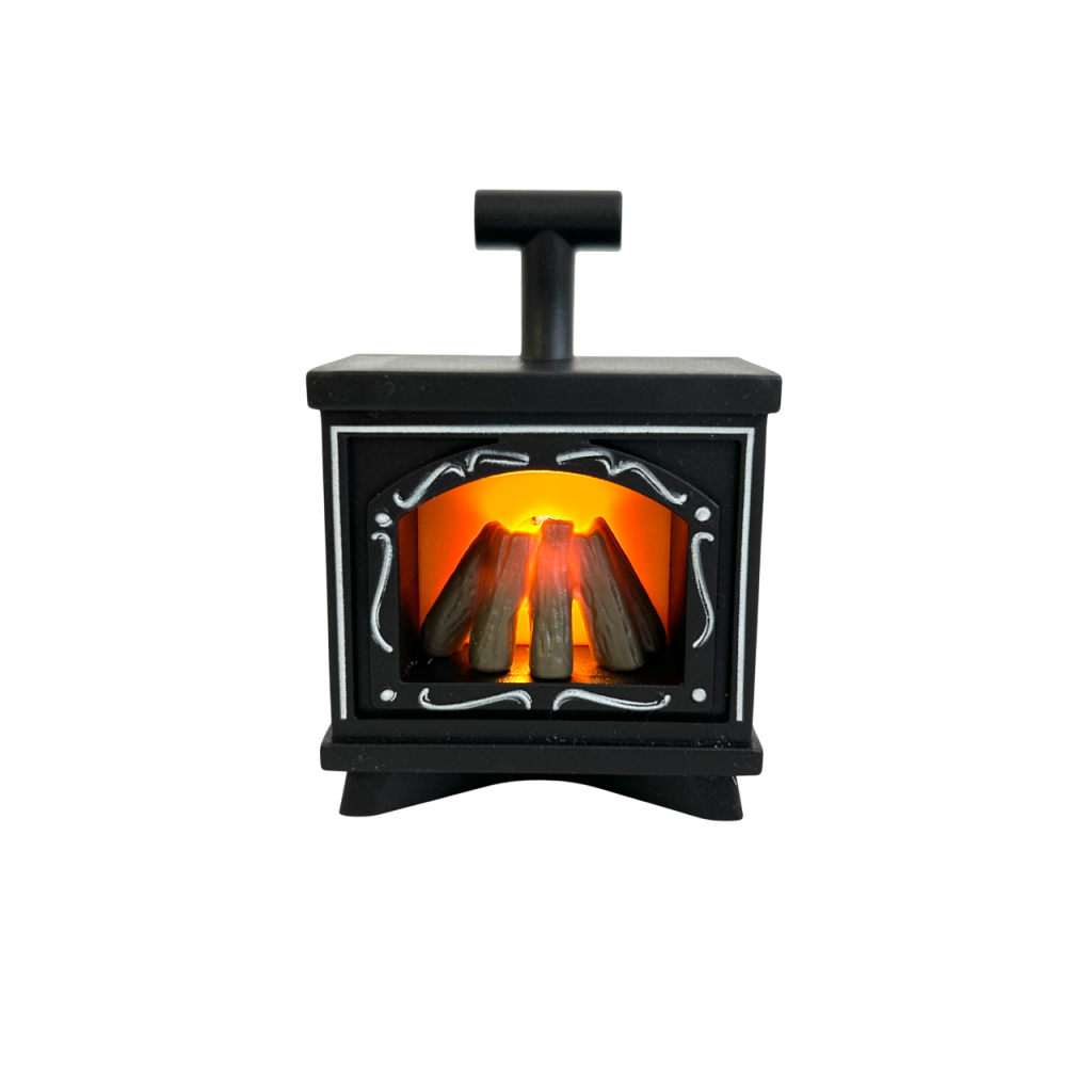 Light-Up Fireplace Black