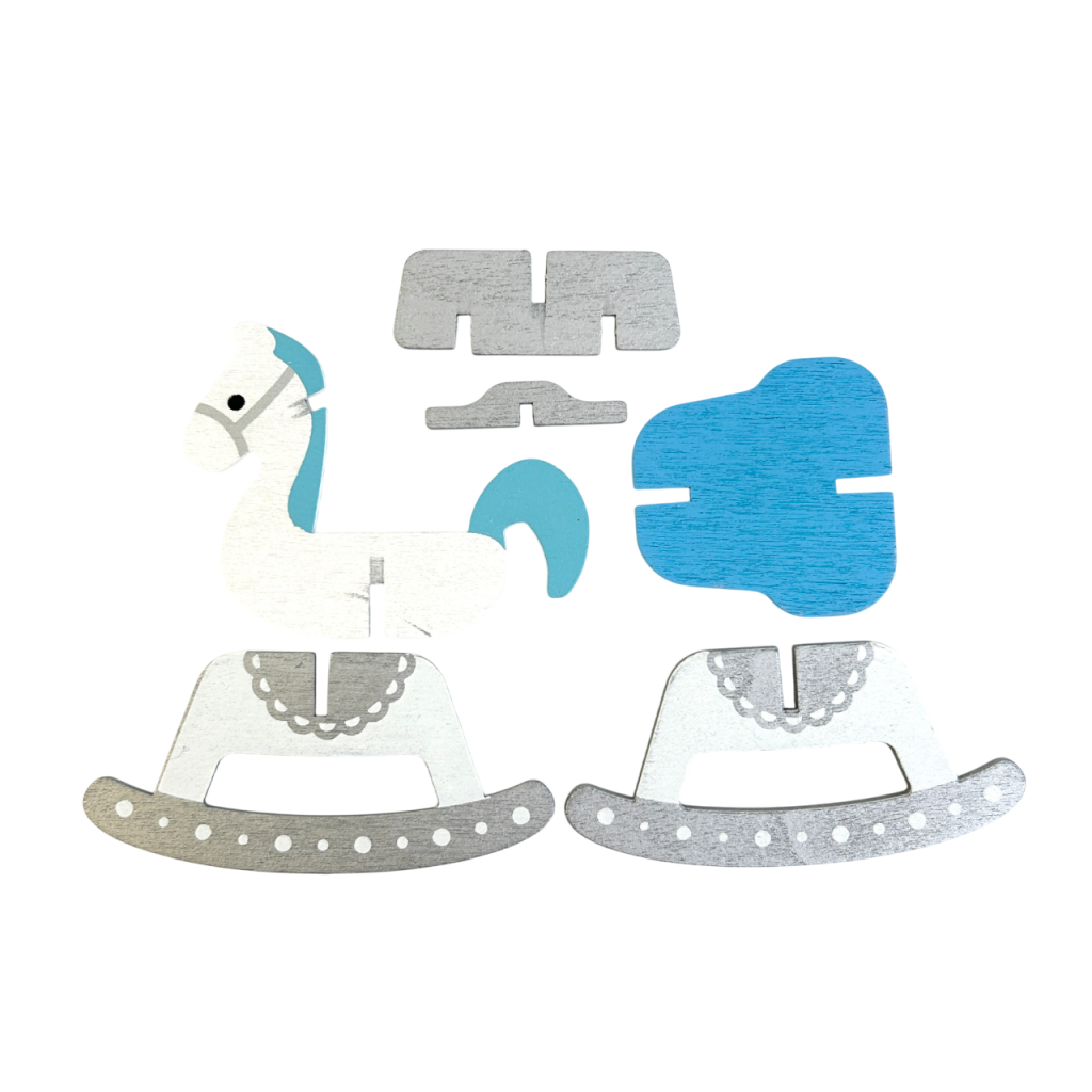 Caballito mecedora en miniatura azul Seria