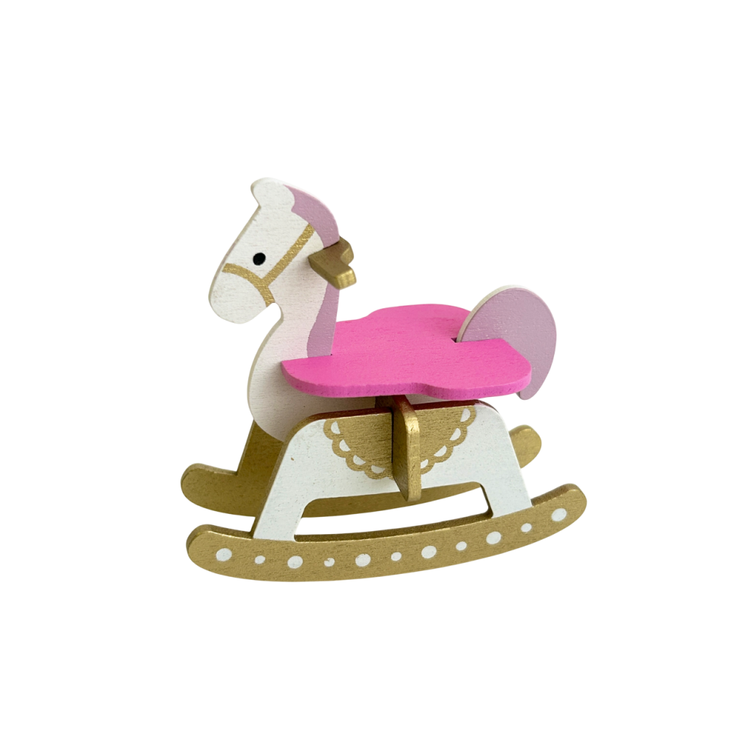 Caballito Balancín en Miniatura Rosa Seria