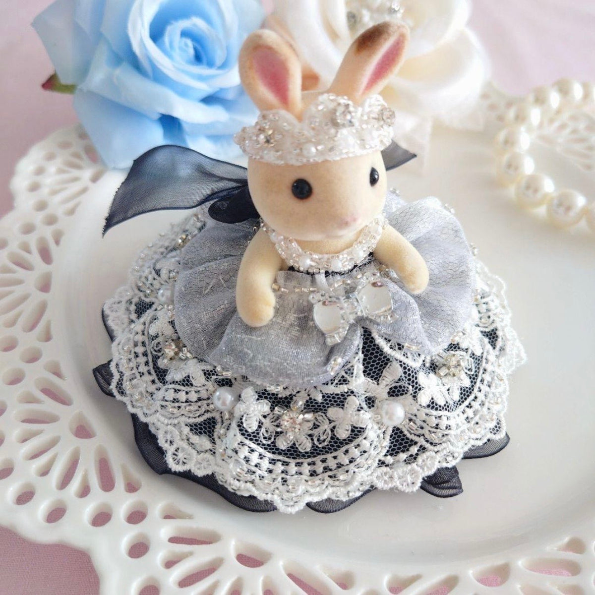 Black Lace Tiered Dress Handmade