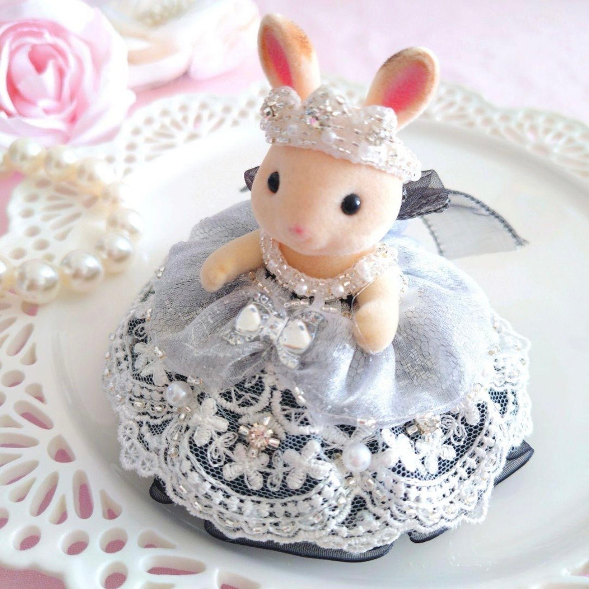 White Lace Tiered Dress Handmade