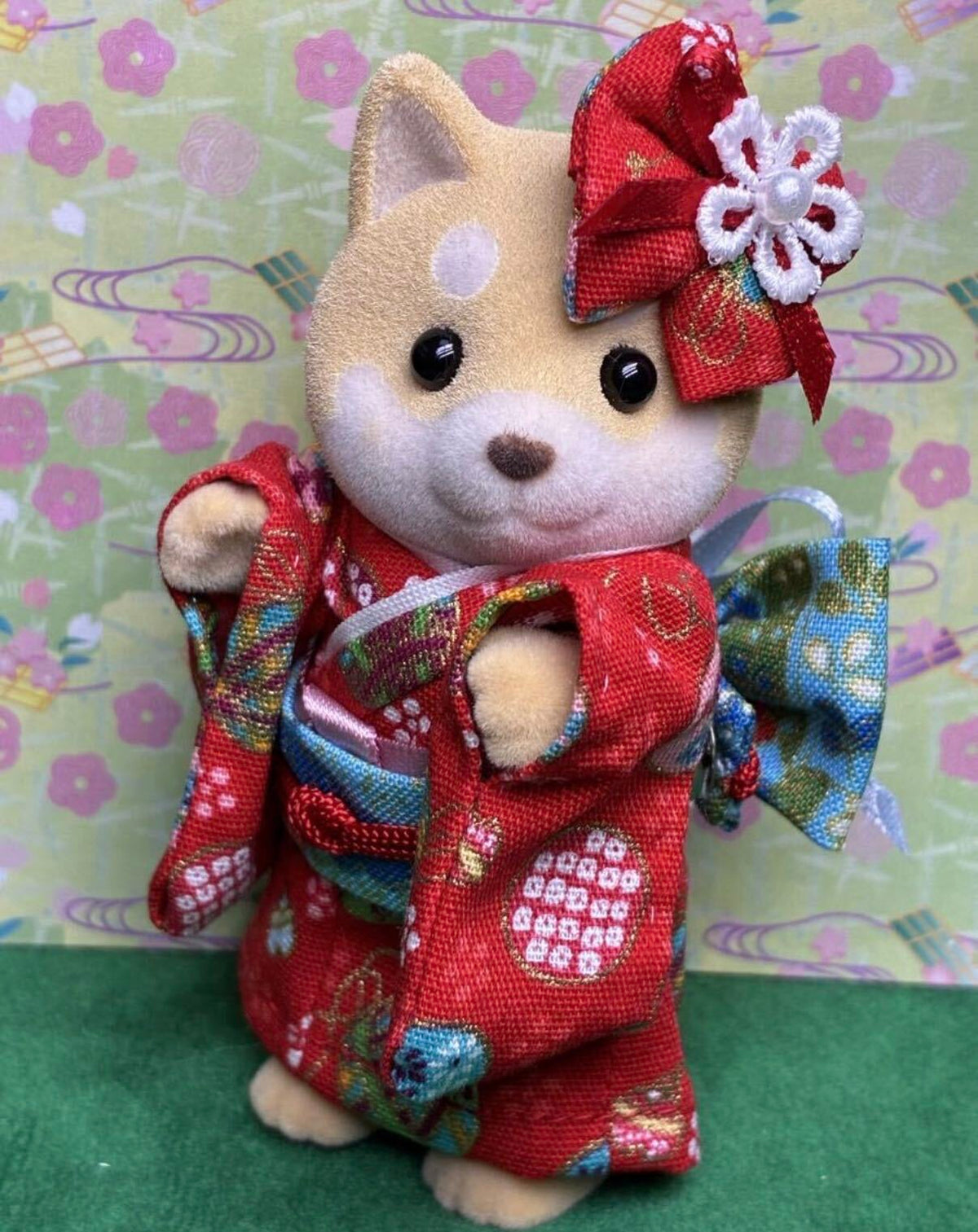 Red Kimono Set for Mother Handmade