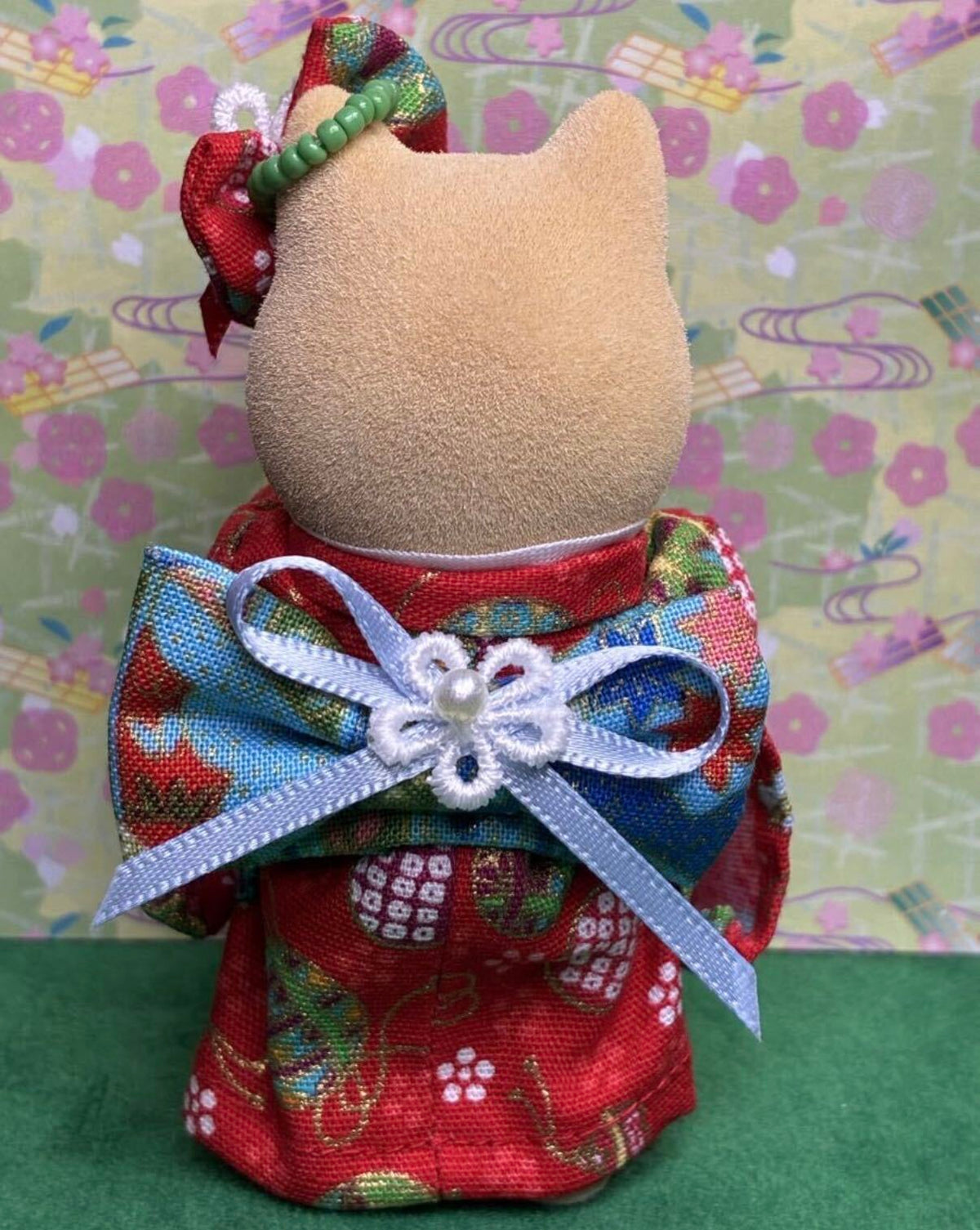 Red Kimono Set for Mother Handmade