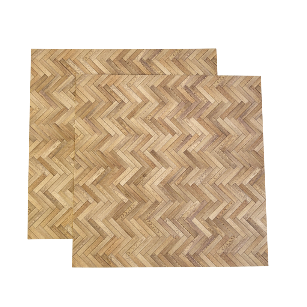 Duo de papiers peints/planchers pour maison de poupée motif chevrons marron clair Seria
