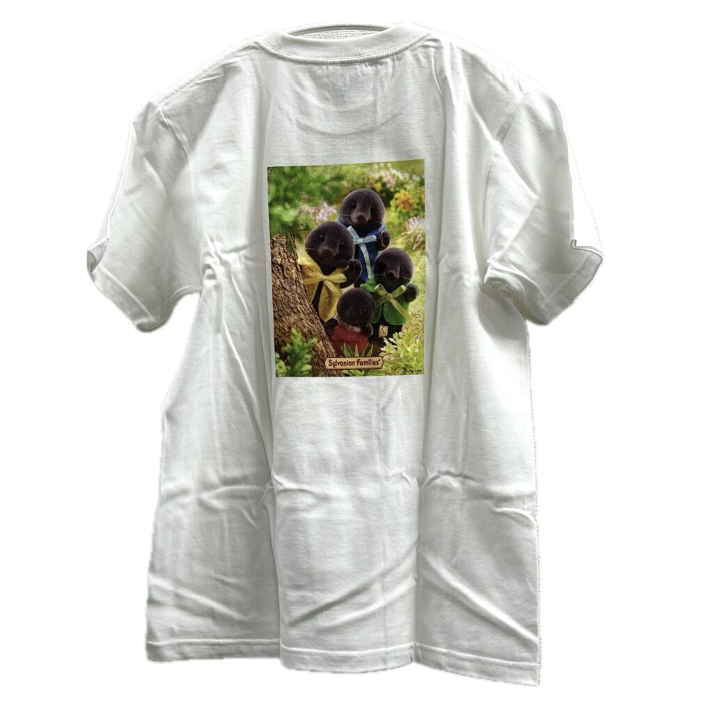 Mole Family Ambassador T-Shirt (Back Print) White XS Amazon Original Sylvanian Families Calico Critters