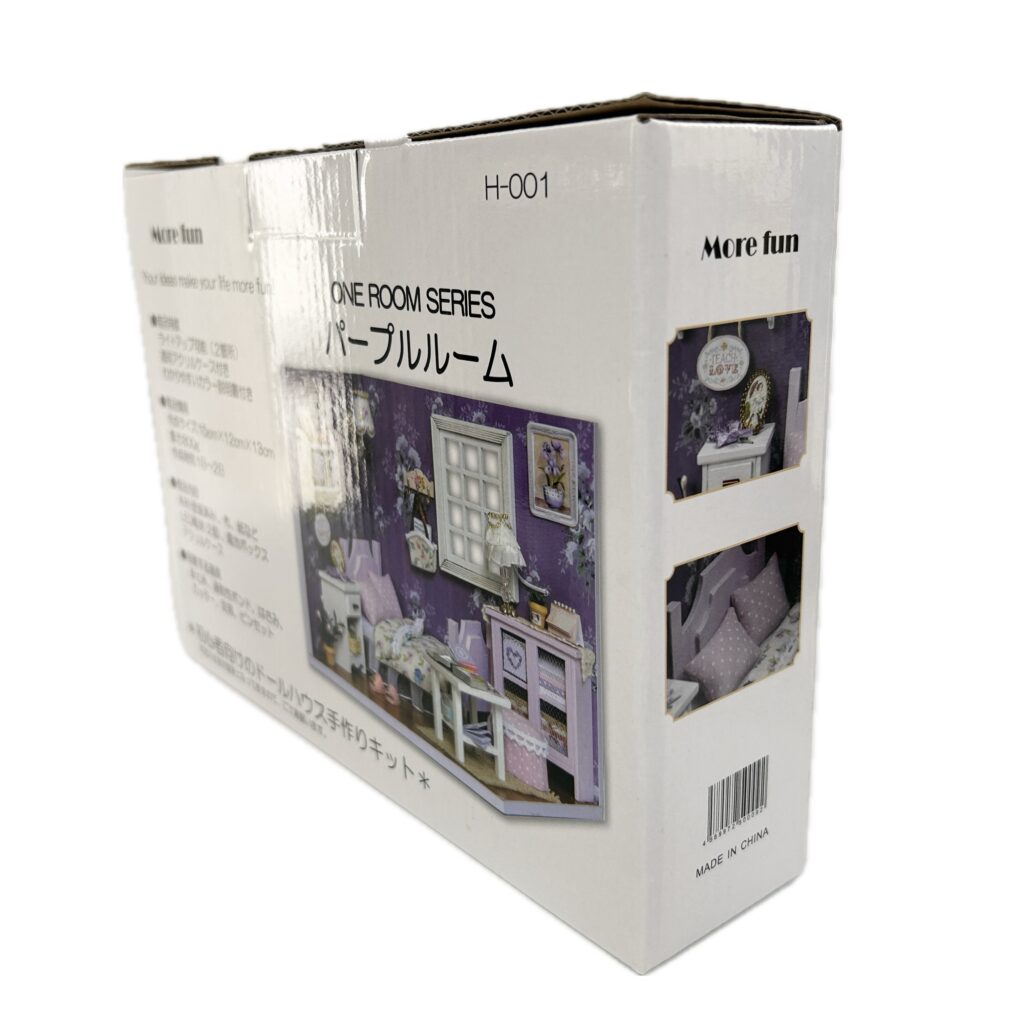 Miniature Dollhouse DIY Kit Purple Room Morefun