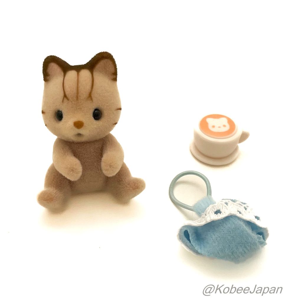 Baby Cake Party Series Striped Cat With a Cup Hat 2024 Sylvanian Families Calico Critters