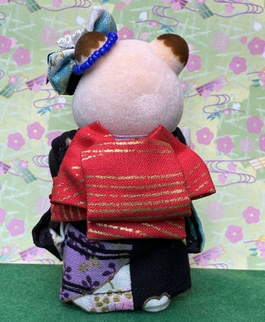 Kimono Sakura noir fait main pour maman