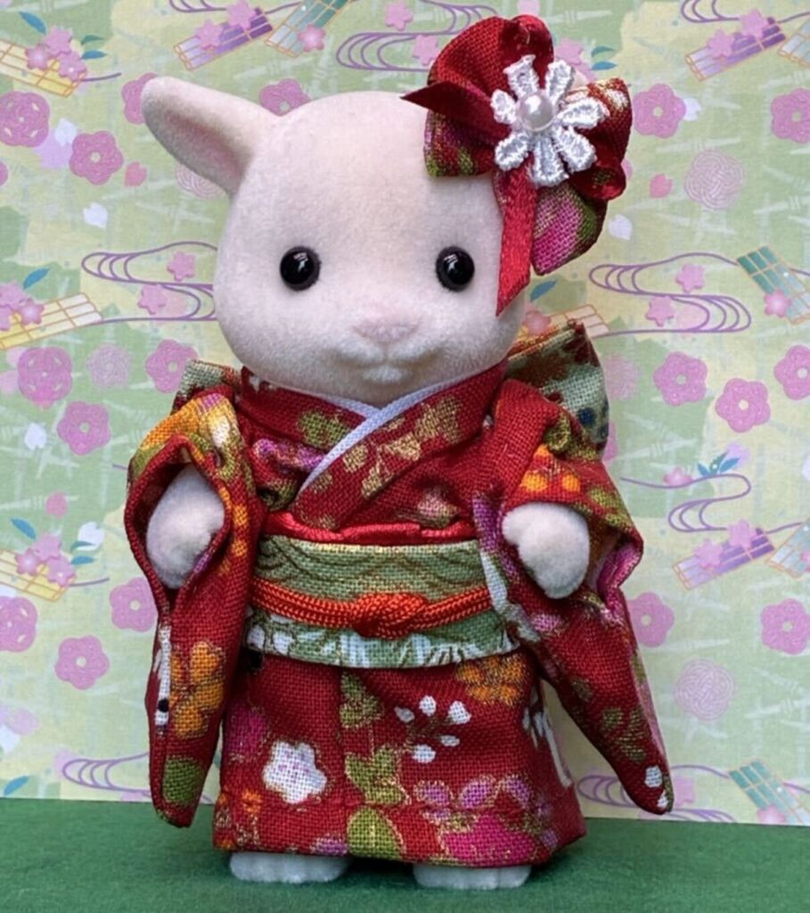 Red Floral Kimono for Mother Handmade