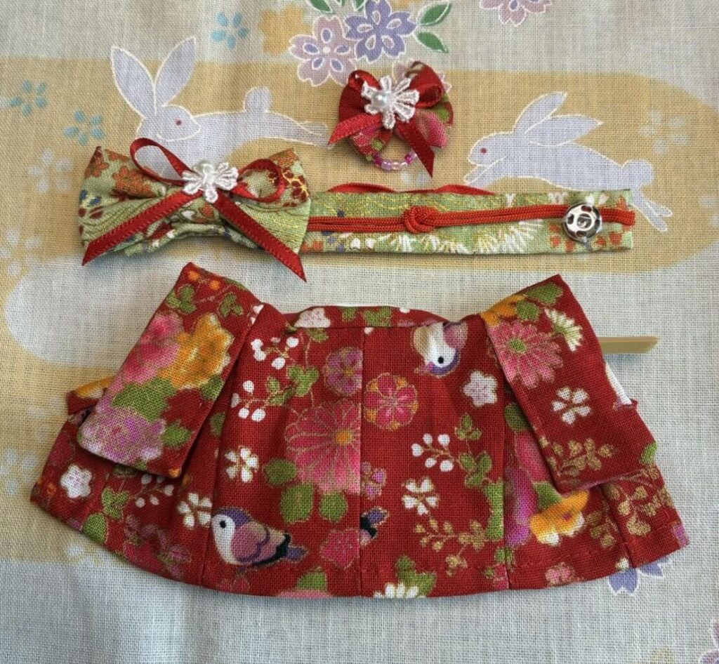Red Floral Kimono for Mother Handmade