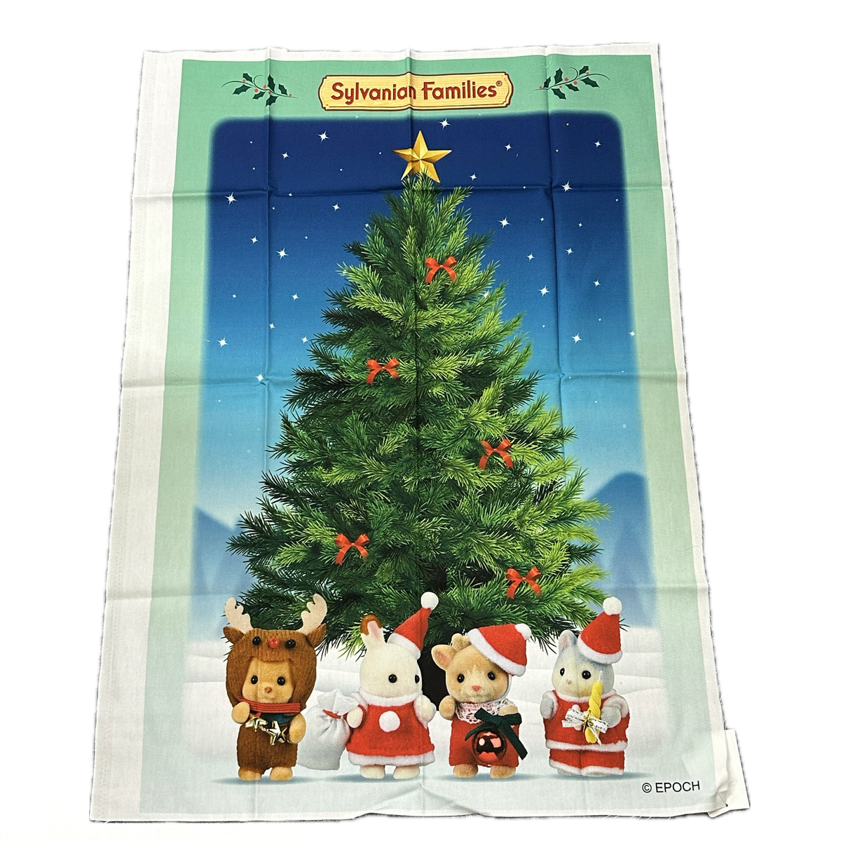 Christmas Tapestry Green Oxford Fabric Sylvanian Families Calico Critters
