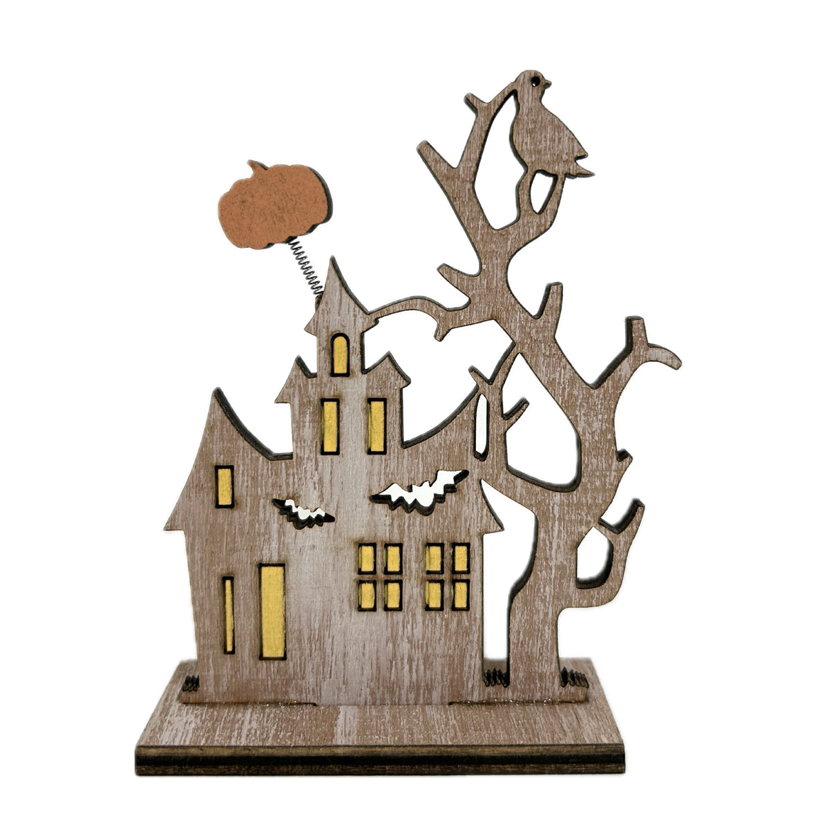 Wood Halloween House Stand Pumpkin Seria