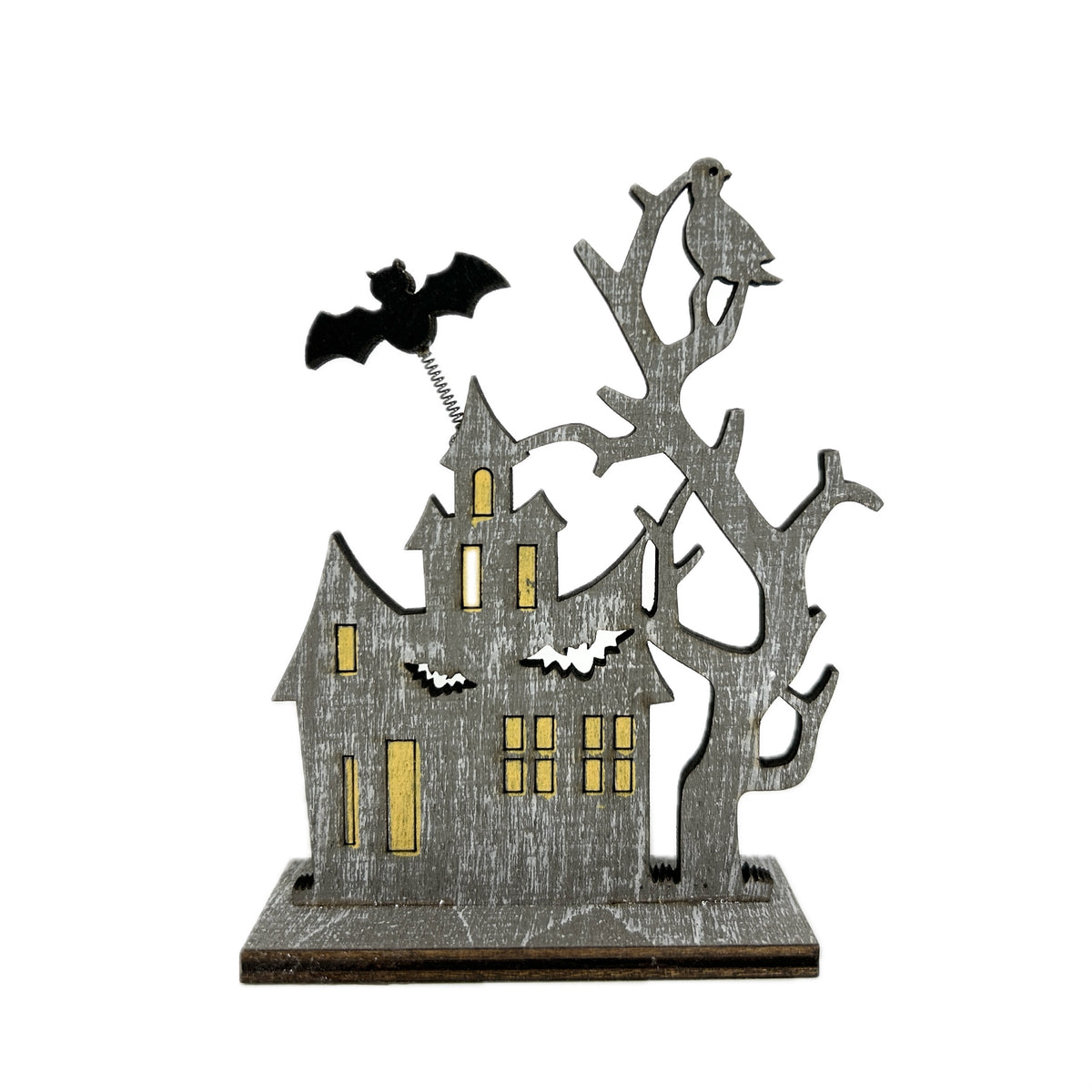 Wood Halloween House Stand Bat Seria